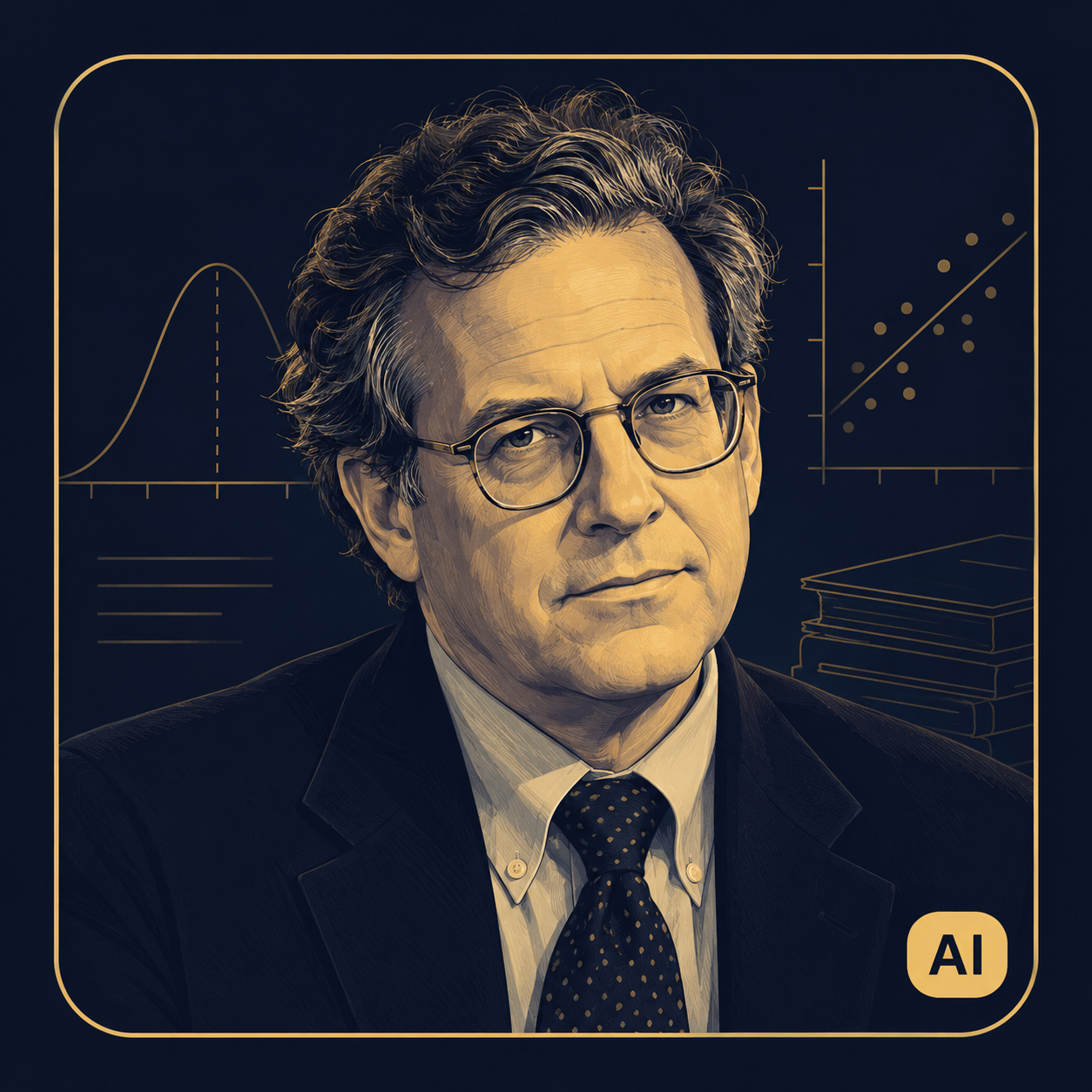 AI-generated illustrative portrait of Ray Hyman; not a photograph